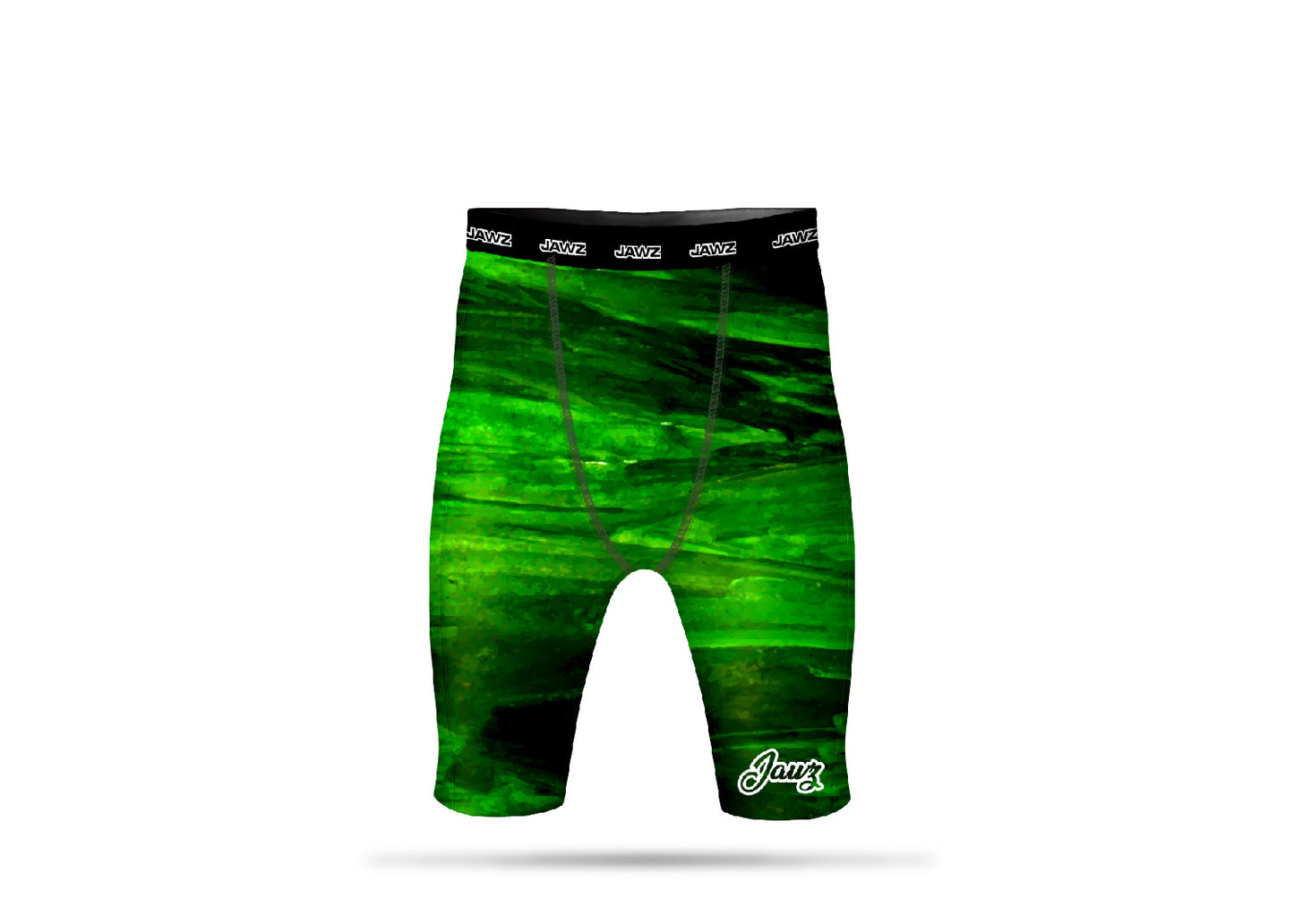 GREEN LAYERED COMPRESSION SHORTS