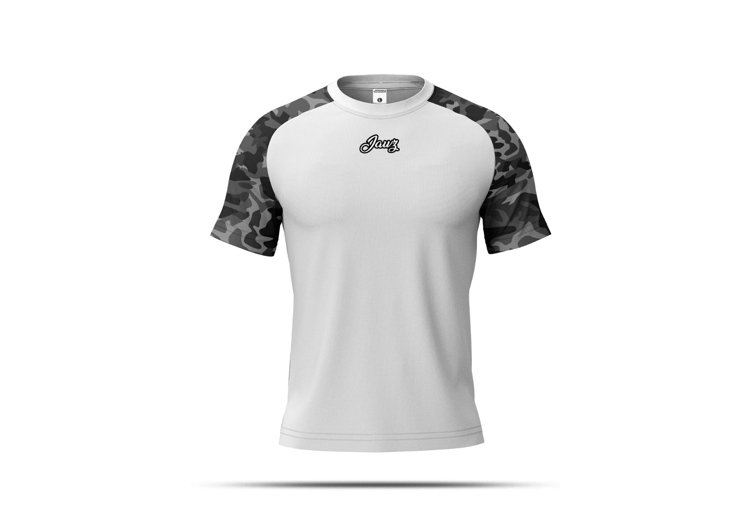 CAMO WHITE T-SHIRT RAGLAN V-4