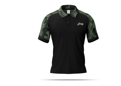 CAMO BLACK RAGLAN POLO