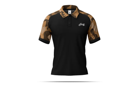 CAMO BLACK RAGLAN POLO