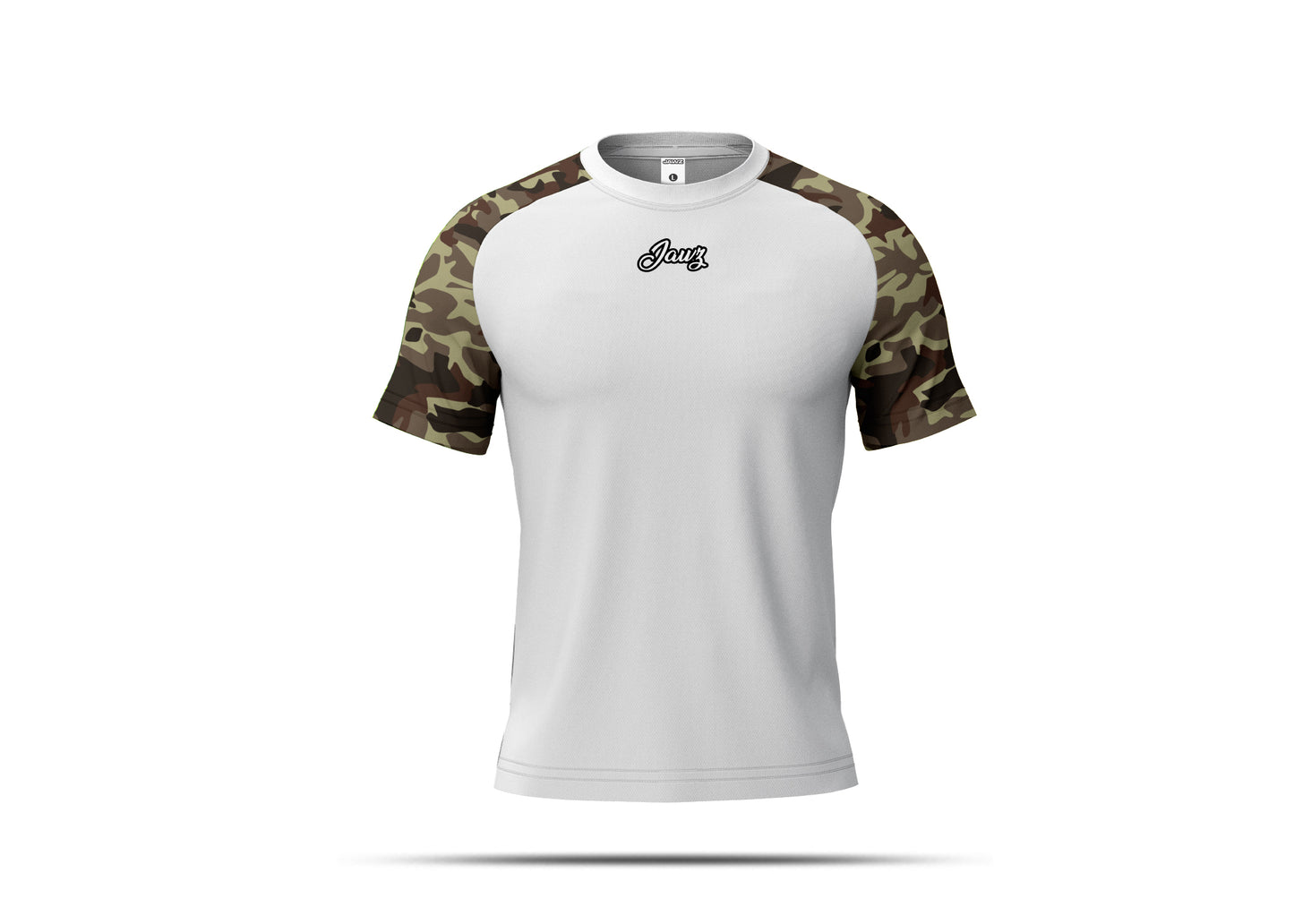 CAMO WHITE T-SHIRT RAGLAN V-4