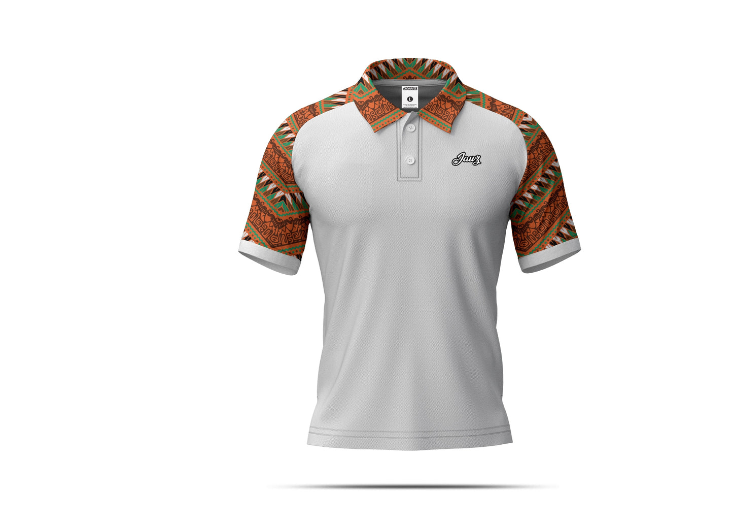 TRIBAL WHITE POLO SHIRT